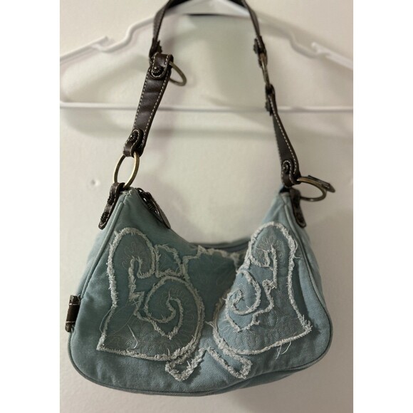 🚨Guess Hysteric Glamour Style Vintage Y2K Avantgarde bag Blue / Buckle Denim SM - Picture 6 of 15